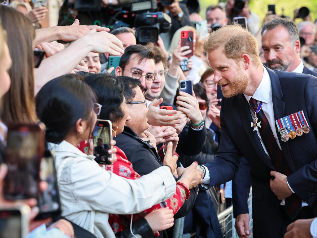 The royal’s star power was on show as he greeted the public. Picture: Getty Images