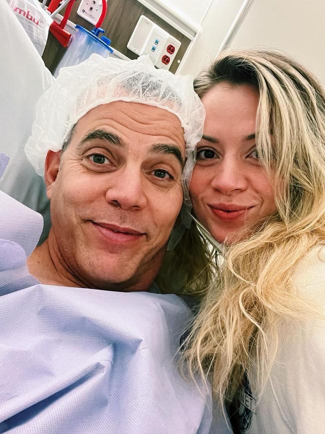 Steve-O, pictured here having knee surgery recently, won't be getting a boob job.