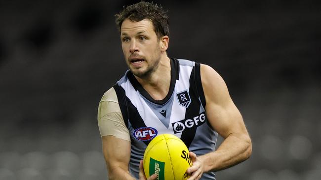 Travis Boak’s 300th game will not be played in South Australia. Picture: Getty Images