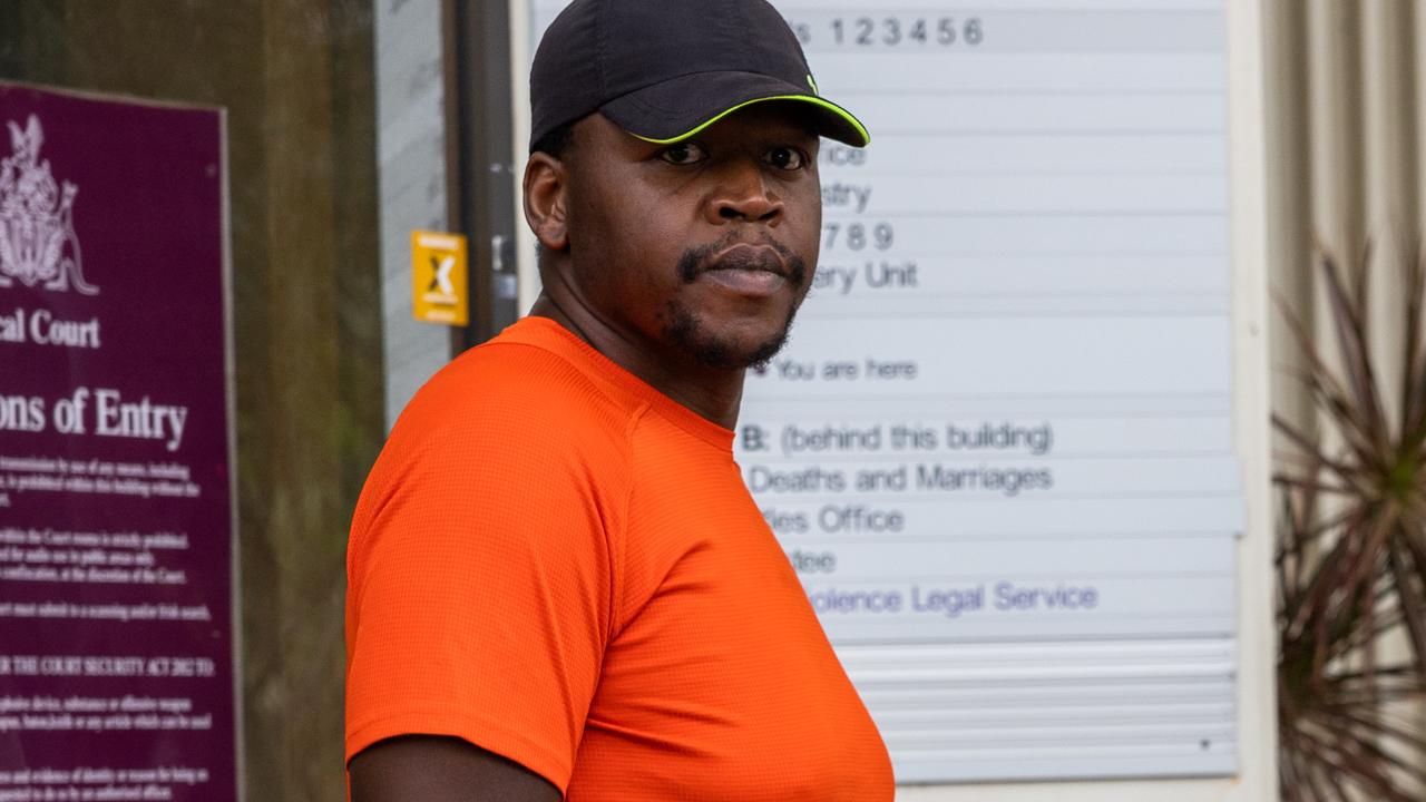 Alleged stalker Reynolds Mandisi Dube leaves Darwin Local Court on Tuesday February 11, 2025. Picture: Pema Tamang Pakhrin