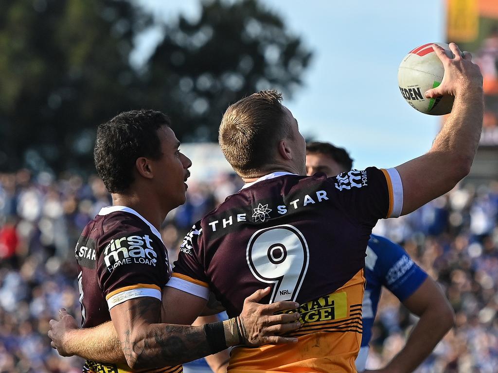 Billy Walters’ try celebration. Picture: Izhar Khan/Getty