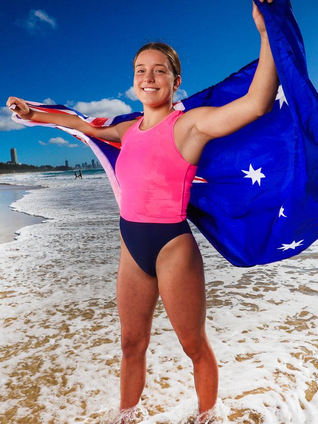 Gold Coast lifesaver Lucy Derbyshire is a 2032 Olympics ironman hopeful