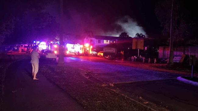 Emergency crews at a house fire on Tepequar Drive, Maroochydore: Photo: Trent Lister