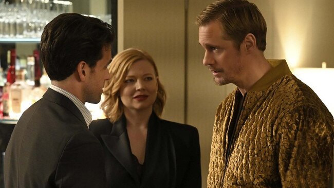 Will Lukas Mattsson (Alexander Skarsgard) betray Shiv (Sarah Snook) in Succession finale. Picture: Supplied