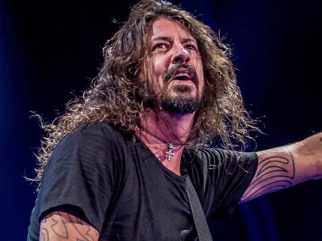 Foo Fighters Concrete and Gold Tour - Etihad Stadium, Melbourne. 2018. Frontman Dave Grohl in action. Picture: Jake Nowakowski