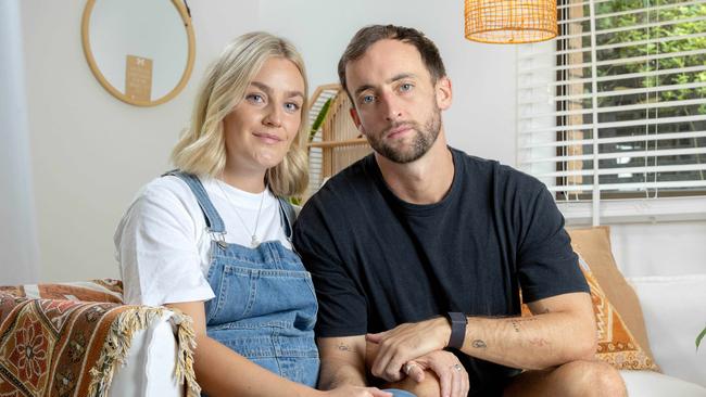 Sarah Maxwell and Lewis Christie at their Gold Coast home, Saturday, May 17, 2025 - Picture: Richard Walker