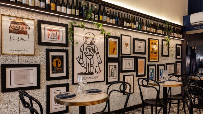 Dining space and wine selection at Leigh Street Wine Room.