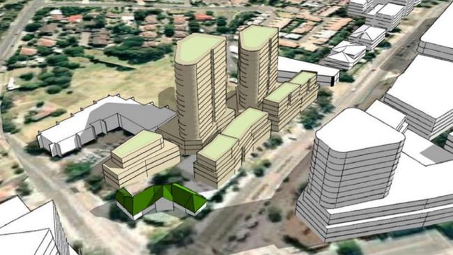 They plan to build four residential apartments in towers up to 18 storeys high. Picture: Planning proposal submitted to The Hills Shire Council