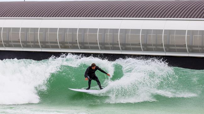 GoPro chief executive Nick Woodman surfing in Melbourne on Tuesday.