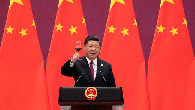 Chinese President Xi Jinping toasts leaders attending the Belt and Road Forum in Beijing in 2019. Picture: AFP