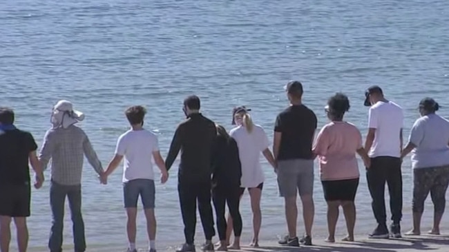 Glee stars joined Naya Rivera's family at Lake Piru. Picture: KABC