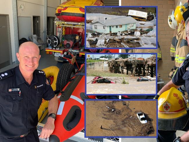 Ipswich firefighters Nathan Chadwick (left) and Kerry Weir were involved in rescues at Grantham and Murphy's Creek during the January 2011 floods.