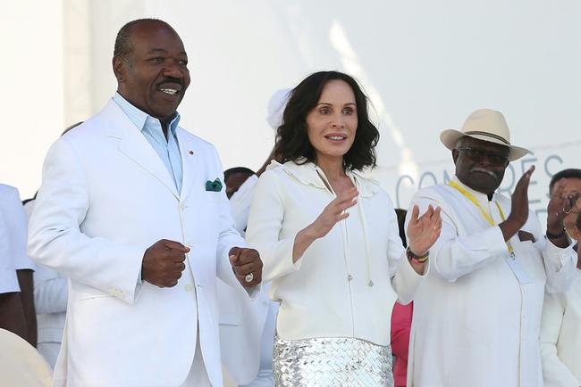 Gabon's former president Ali Bongo Ondimba, left, and his wife Sylvia are accused of embezzlement