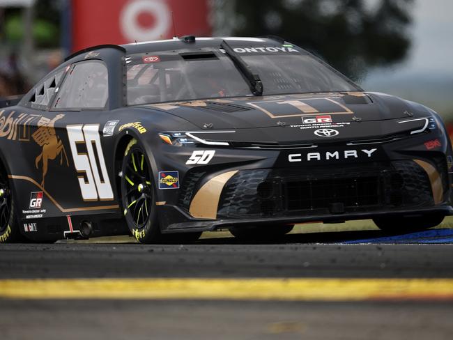 WATKINS GLEN, NEW YORK - SEPTEMBER 15: Juan Pablo Montoya, driver of the #50 Mobil 1 50th Anniversary Toyota, drives during the NASCAR Cup Series Go Bowling at The Glen at Watkins Glen International on September 15, 2024 in Watkins Glen, New York. (Photo by Chris Graythen/Getty Images)