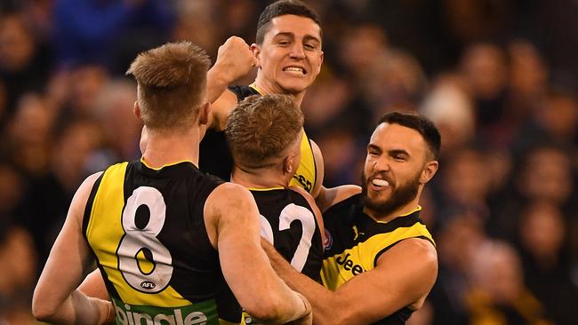 Richmond couldn’t win a final until last year’s qualifying final against Geelong. Picture: AAP