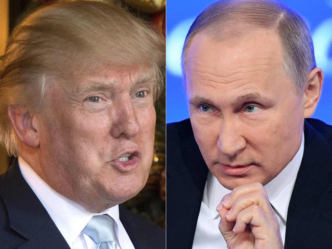 Tensions are rising between President Trump and Vladimir Putin. Picture: AFP
