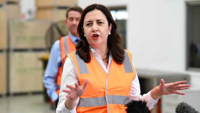 Queensland Premier Annastacia Palaszczuk on a visit to Nova Power on October 31. Picture: NCA NewsWire / Dan Peled