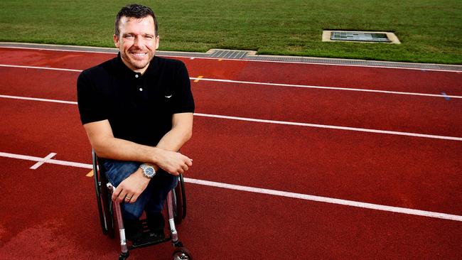 Three-time Paralympic gold medallist and two time Commonwealth Games gold medallist Kurt Fearnley called out Anthony Mundine's vaccination stance, asking him does he have any friends with polio. Picture: Justin Kennedy