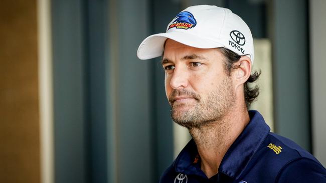 Adelaide forwards coach James Rahilly heavily supports the snap shot. Picture: Mike Burton