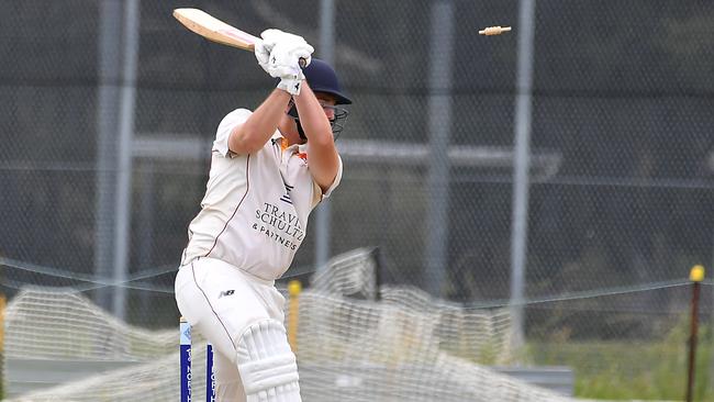 Sunny Coast batsman Lleyton Chick Cricket action between Norths V Sunny Coast Saturday December 17, 2022. Picture: John Gass