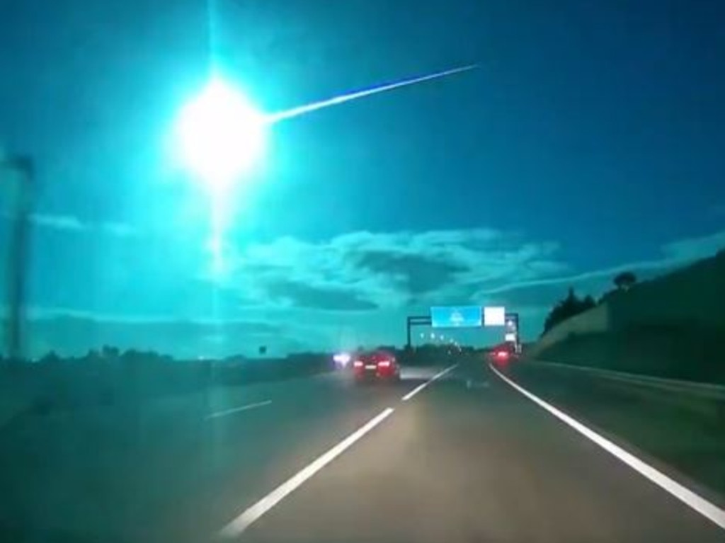 It flared over a highway in Portugal. Picture: X