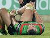 SPORT - South Sydney Rabbitohs vs New Zealand Warriors at nib Stadium, Perth. PICTURED- Rabbitohs Greg Inglis in the hands of the trainers with an ankle injury, which forced him off the field late in the first half