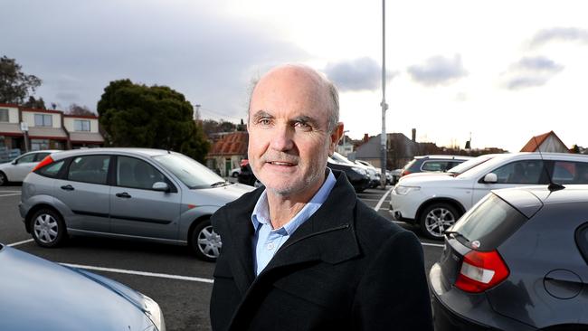 North Hobart Traders Association president John Kelly at Condell Place carpark in North Hobart. Picture: SAM ROSEWARNE.