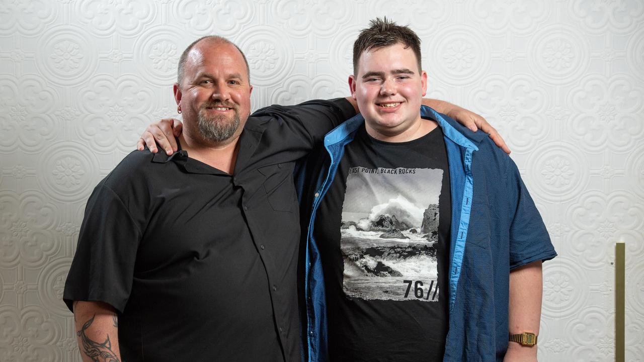 Adam and Brandon Wickham at the Nelson Park school graduation 2022. Picture: Brad Fleet