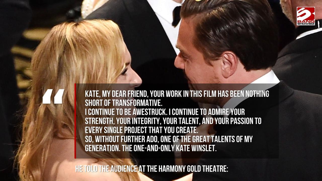 Kate Winslet emotional at Leonardo DiCaprio reunion