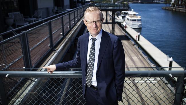 Philip Lowe in Sydney after his National Press Club on Wednesday. Picture: Hollie Adams