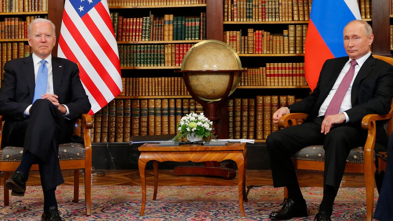 Current US President Joe Biden during his summit with Putin last year. Picture: Denis Balibouse/AFP