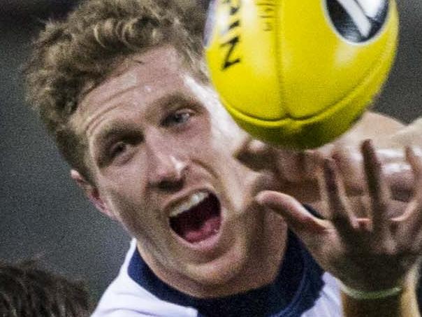 Scott Selwood of the Geelong Cats during the Round 13 AFL match between the West Coast Eagles and the Geelong Cats at the Domain Stadium in Perth, Thursday, June 15, 2017. (AAP Image/Tony McDonough) NO ARCHIVING, EDITORIAL USE ONLY