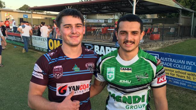 Seth McGilvary, left and Ethan Roberts after Saturday’s semi-final. McGilvary was among his team’s best this season.