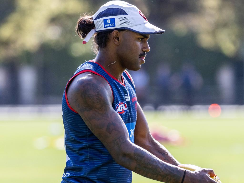 Kysaiah Pickett at training on Wednesday. Picture: Jake Nowakowski