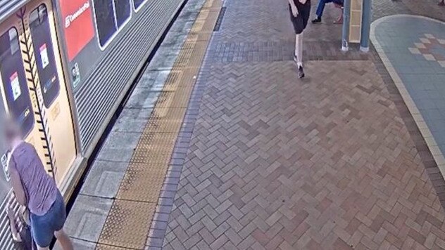 Footage at Roma Street on November 30, 2021 shows another child slipping through the cracks. Picture: Queensland Rail