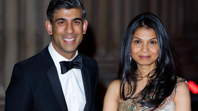 Rishi Sunak and his wife Akshata Murty. Picture: Max Mumby/Indigo/Getty Images