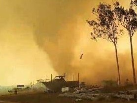 A still image from a video of a fire storm near Lake Mary on Monday. Picture: Supplied