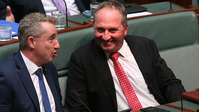 Barnaby Joyce smiles during Question Time. Picture: Kym Smith.