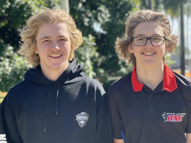 Mackay Brothers Connor Parish, 16, and Aiden Parish, 13, went to the 2022 UCI BMX Racing World Championships in Nantes, France in July 2022. Picture: Max O'Driscoll.