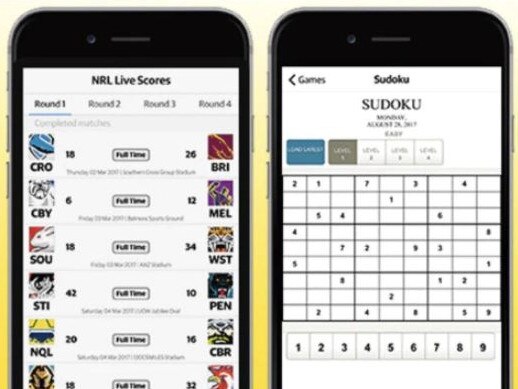 The app is also great for things like live NRL scores and puzzles.