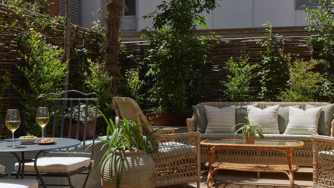 The stunning courtyard at Borneta hotel in Barcelona, Spain.