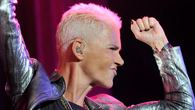 Singer Marie Fredriksson of Swedish band Roxette performs during their German tour in Munich, 11/10/2011.