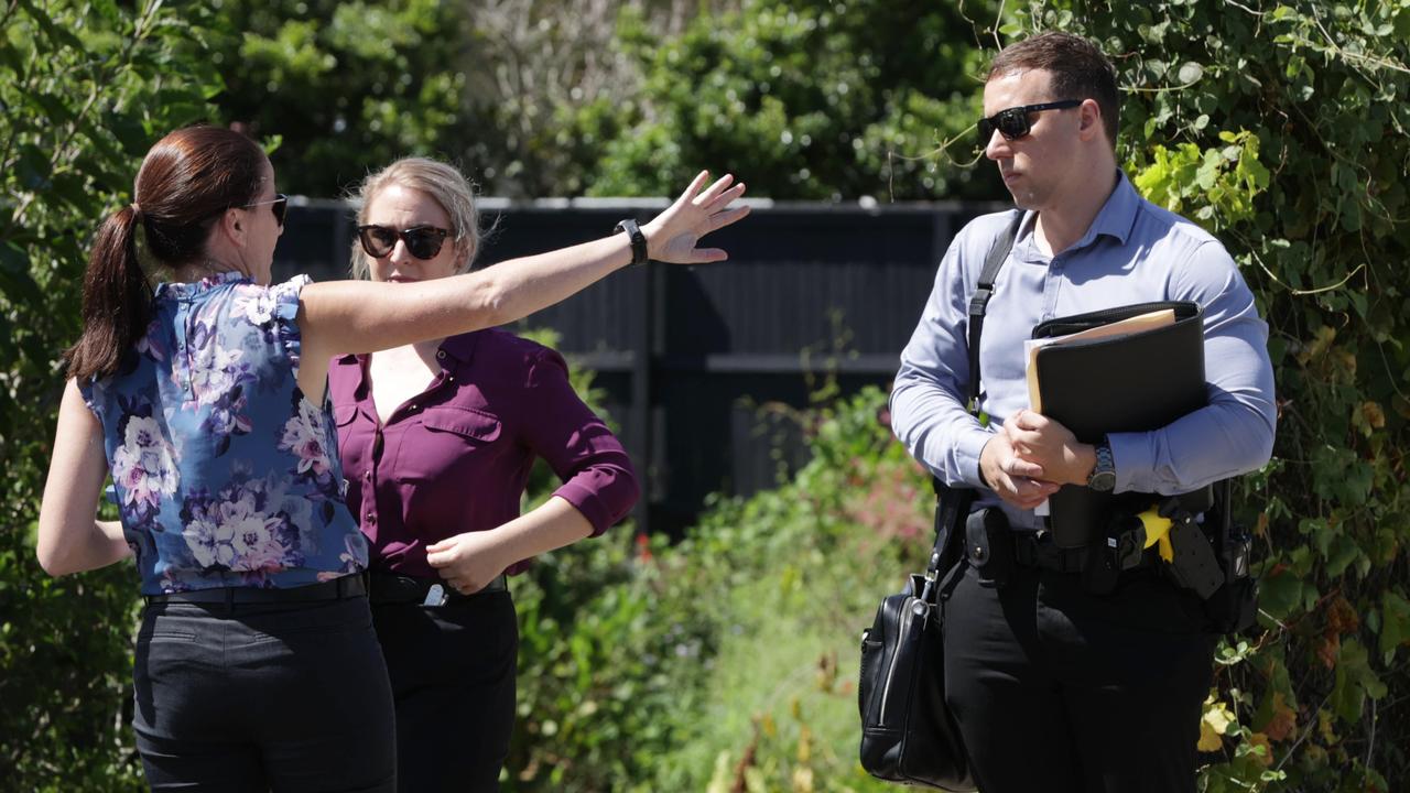 Detectives on the scene at Wilson where a man was found deceased on the footpath on Newmarket Rd.