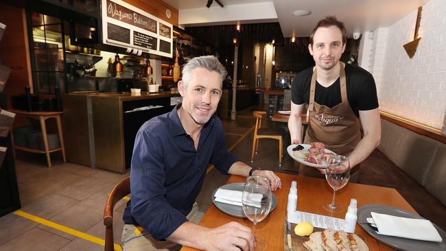 Owner Nick Pinn and chef Damon Porter at Albion restaurant Vaquero will be welcoming 10 patrons at a time from May 16. Picture: Annette Dew