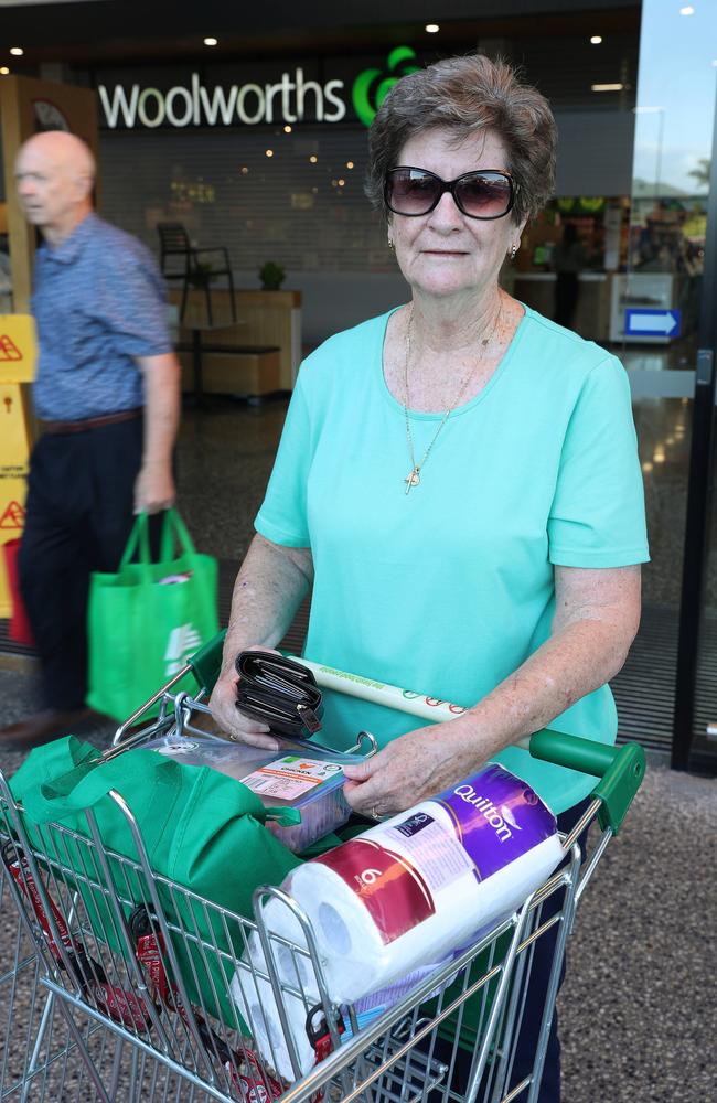 Judith OÕConnor found most items on her shopping list but couldnÕt get pasta, Woolworths closed early on Wednesday night to restock shelves, Ascot. Photographer: Liam Kidston