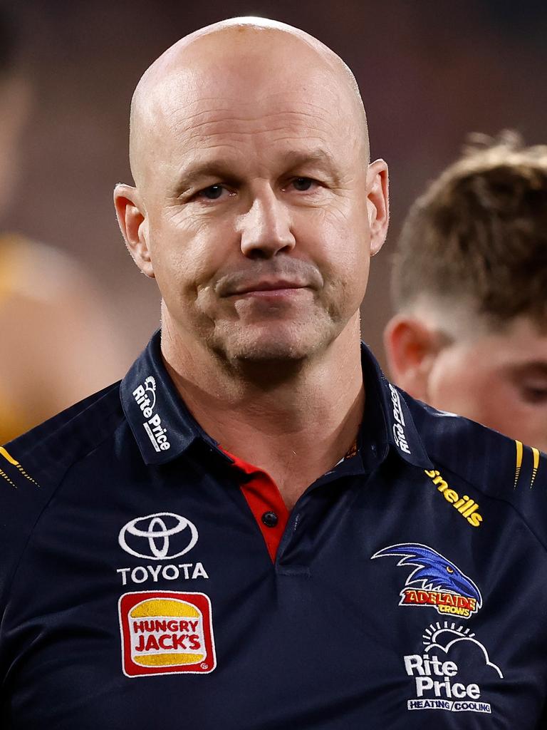 Crows coach Matthew Nicks looks on during the 2024 AFL Round 4 match between Adelaide and the Melbourne Demons at Adelaide Oval. Picture: Michael Willson/AFL Photos via Getty Images