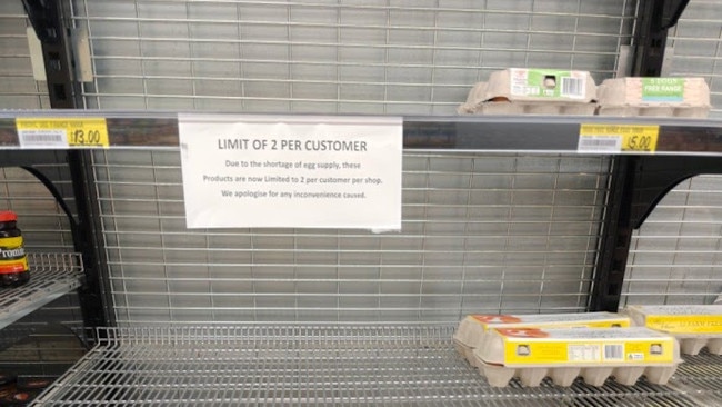 Egg shortages has seen IGA enforced a limit two cartons per customer.