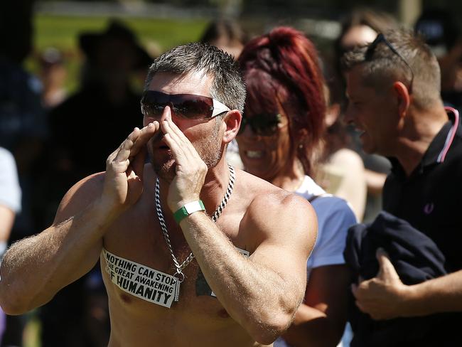 A protester. Picture: NCA NewsWire / Josh Woning