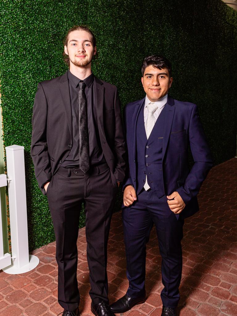 Nick Blackwell and Bruno Gonzalez -Gomez. Guilford Young College, Leavers Dinner 2023. Picture: Linda Higginson