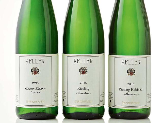 TWAM-20160723 EMBARGO FOR TWAM 23 July 2016 NO RESUE WITHOUT PERMISSION 2015 Keller Riesling Trocken, 2015 Riesling Limestone, 2015 Keller Reisling Kabinett Limestone Pic : Guy Bailey